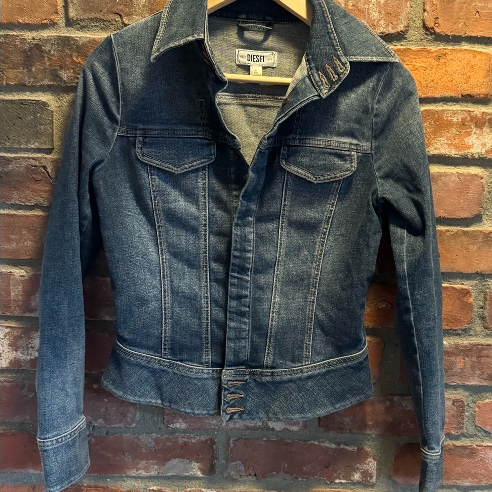 Diesel Blue Jean Jacket Classic Distressed Style